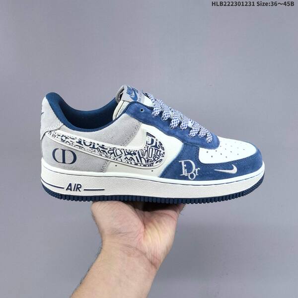Nike Air Force 1 07 black white gray blue EU 36-45 skate shoe