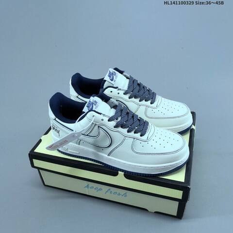 Nike Air Force 1 07 Sail White Navy Blue Black EU 36-45 Sneaker - Unisex (BS-61046)
