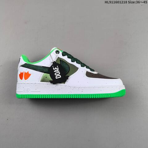Nike Air Force 1 Low White Dark Green Metallic Green Orange EU 36-45 Sneaker - Unisex (BS-62585)