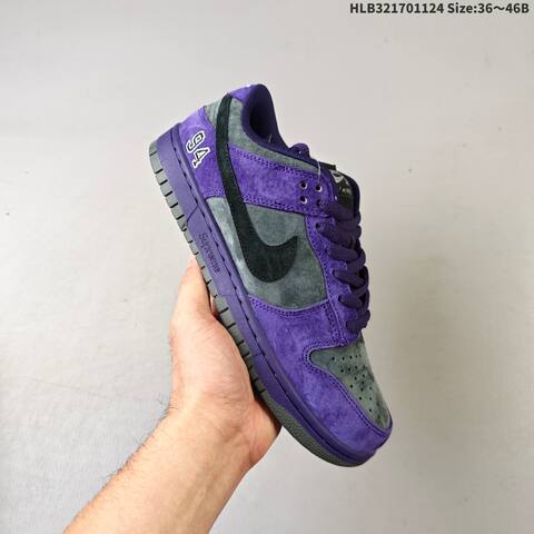 Nike SB Dunk Low Pro Purple Dark Grey Black EU 36-46 Skate Shoe - Unisex (BS-63136)