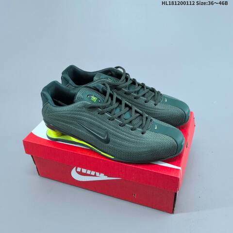 Nike Shox 2 Dark Green Neon Yellow EU 36-46 Running Shoe - Unisex (BS-62029)