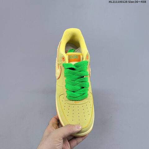 Nike Air Force 1 Low Light Yellow Bright Green Orange Pale Yellow EU 36-45 Sneaker - Unisex (BS-61705)