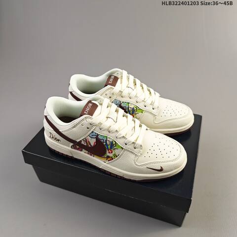 Nike SB Dunk Low Off White Brown Multicolor EU 36-45 Skate Shoe - Unisex (BS-62859)