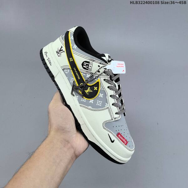 Nike Dunk Low Off White Grey Black Yellow EU 36-45 skate shoe