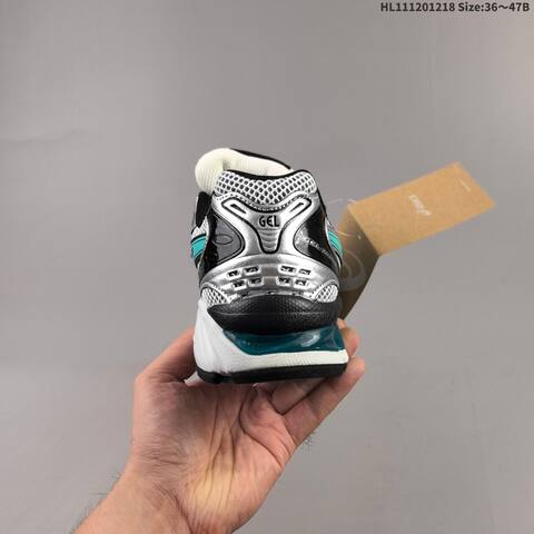 ASICS Gel Kayano 14 Silver White Black Turquoise EU 36-47 Running Shoe Running Sneakers - Unisex (BS-69140)