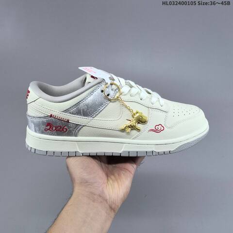 Nike Dunk Low Black White Red EU 36-45 Skate Shoe - Unisex (BS-62232)