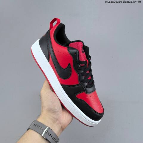 Nike Court Borough Low Black Red White EU 35 5-40 Skate Shoe - Unisex (BS-61036)