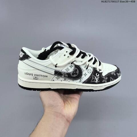 Nike Dunk SB Low Louis Vuitton Custom Off White Black Navy EU 36-45 Skate Shoe - Unisex (BS-61946)