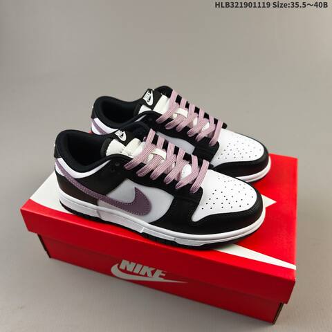 Nike Dunk Low Black White Light Purple EU 35 5-40 Skate Shoe - Unisex (BS-63443)