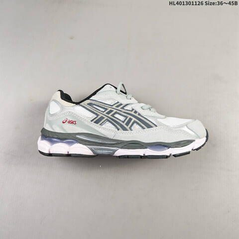 ASICS GEL-NYC AHAR 1203A571-100 Silver White Dark Grey Black Red EU 36-45 Running Shoe Running Sneakers - Unisex (BS-69226)