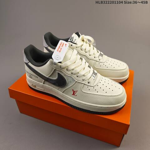 Nike Air Force 1 07 LV8 MZ9588-811 Off White Dark Grey Red EU 36-45 Sneaker - Unisex (BS-63883)