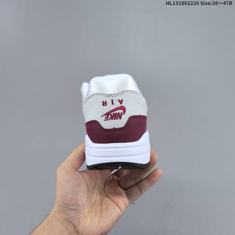 Nike Air Max 1 White Grey Burgundy EU 36-47 Sneaker - Unisex (BS-62404)