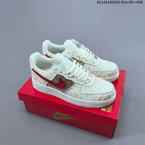 Nike Air Force 1 07 Off White Red Gold Black White Yellow EU 36 45 Sneaker EU 36-45 - Unisex (BS-61075)