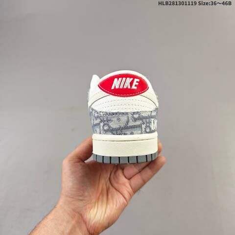 Nike Dunk Low Off White Grey Red EU 36-46 Skate Shoe - Unisex (BS-63433)