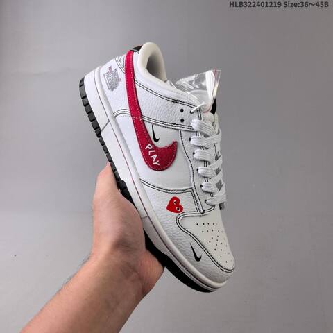 Nike SB Dunk Low White Red Black EU 36-45 Skate Shoe - Unisex (BS-62564)