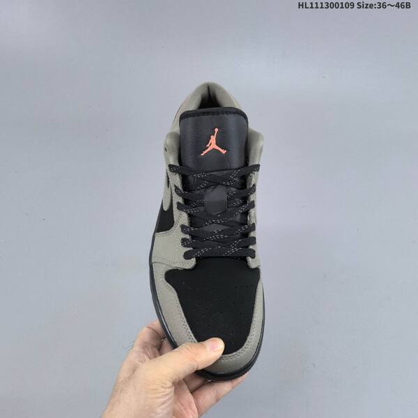 Jordan Air Jordan 1 Low OG black and grey with pink logo 36~46 casual