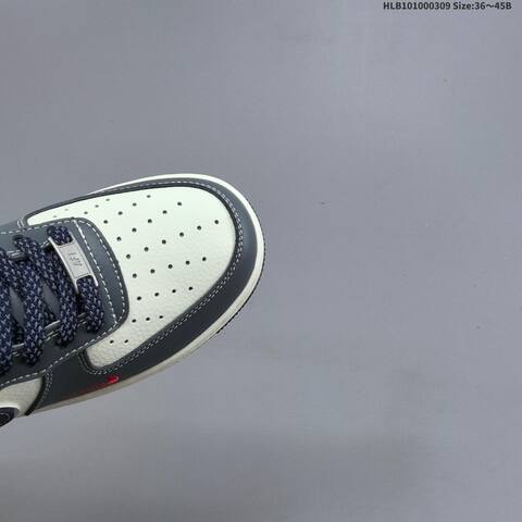 Nike Air Force 1 07 Grey Navy Off White Red EU 36-45 Sneaker - Unisex (BS-61404)