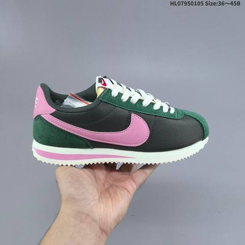Nike Classic Cortez Dark Green Pink White EU 36-45 Sneaker - Unisex (BS-62235)