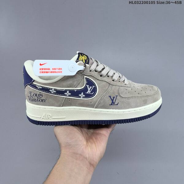 Nike Air Force 1 07 LV8 grey navy off white EU 36-45 sneaker