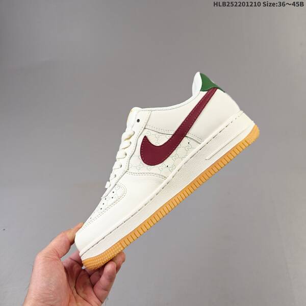 Nike Air Force 1 07 LV8 off white burgundy green gum EU 36 45 sneaker EU 36-45