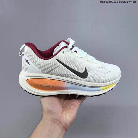 Nike Vomero Plus ReactX Air Zoom Sail Dark Brown Burgundy Orange Yellow EU 36-46 Running Shoe - Unisex (BS-61670)
