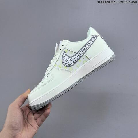 Nike Air Force 1 07 Low Off White Grey Light Yellow Red EU 39-45 Sneaker - Unisex (BS-61208)