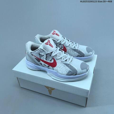 Nike Zoom Kobe VI CNY Light Grey Red White Blue EU 38-46 Basketball Shoe - Unisex (BS-61796)