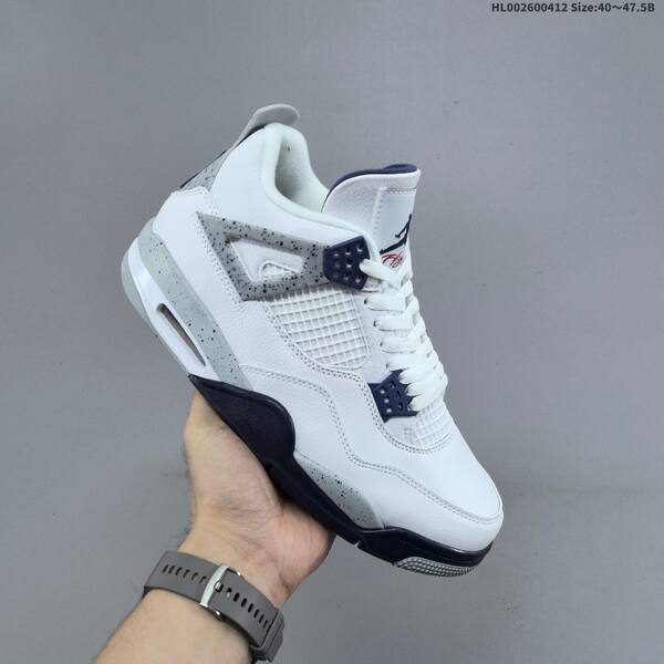 Jordan Air Jordan 4 Retro white/navy/grey speckled 40~47.5 basketball