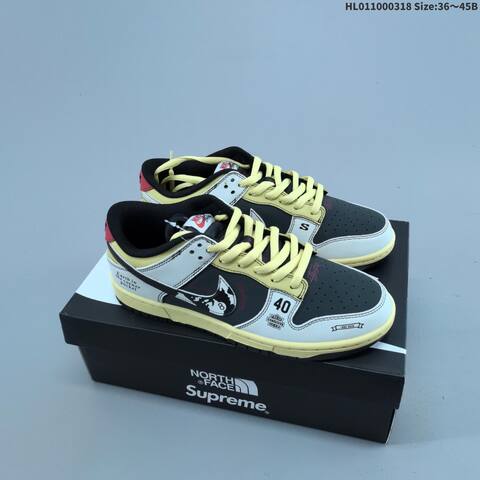 Nike SB Dunk Low Off White Dark Grey Black Yellow EU 36-45 Skate Shoe - Unisex (BS-61273)