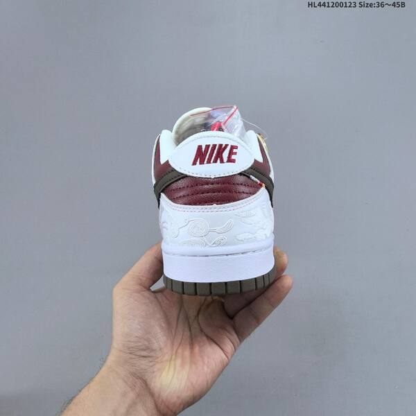 Nike SB Dunk Low white burgundy brown pale yellow EU 36-45 skate shoe