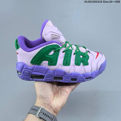 Nike Air More Uptempo Low White Red Purple Green EU 36-45 Basketball Shoe - Unisex (BS-61085)