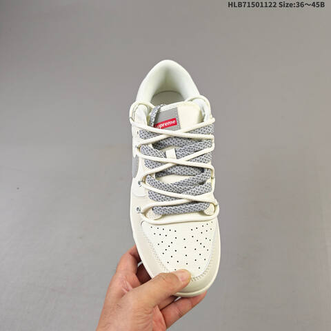 Nike SB Dunk Low Supreme DIY Off White Grey Red EU 36-45 Skate Shoe - Unisex (BS-63273)