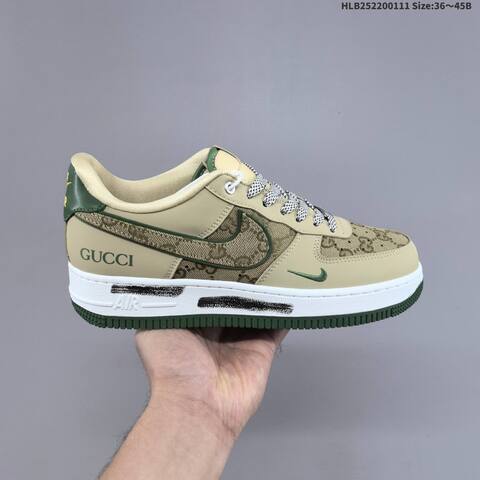 Nike Air Force 1 07 LV8 Beige Dark Green White EU 36-45 Sneaker - Unisex (BS-62053)