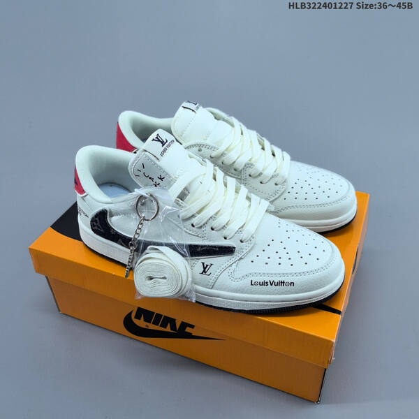 Nike Air Jordan 1 Low white/black/red with monogram print EU 36-45 lifestyle