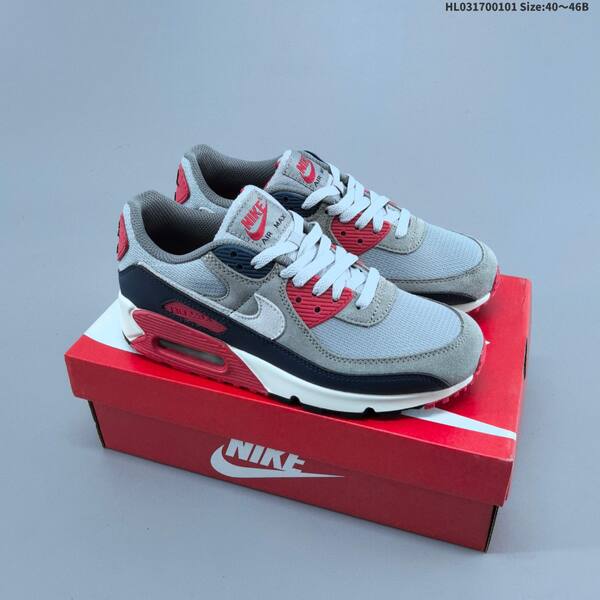 Nike Air Max 90 grey black white red navy EU 40-46 running shoe