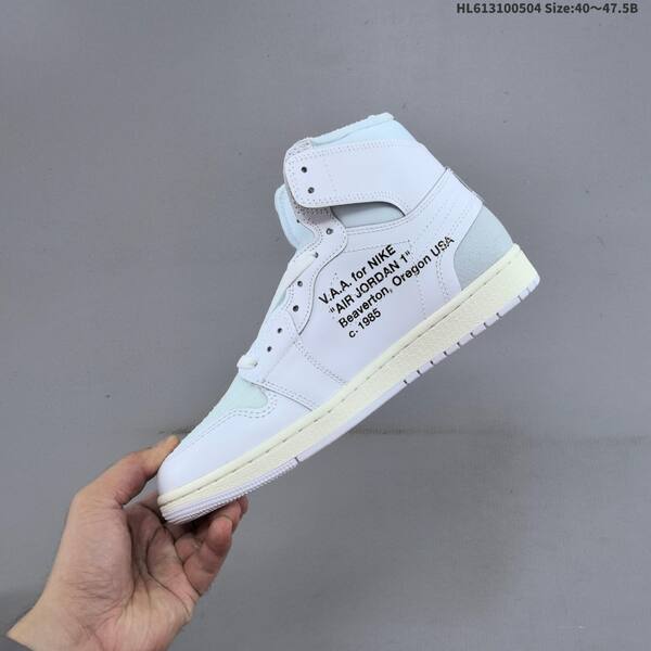 Jordan Air Jordan 1 High OG x Off-White white/light blue/cream with orange and blue accents 40~47.5 lifestyle