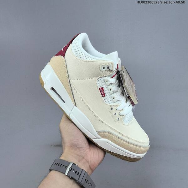 Jordan Air Jordan 3 Retro cream/white with burgundy accents 36~48.5 basketball
