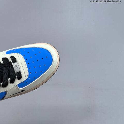 Nike Air Force 1 07 LV8 NH0601-577 Light Beige Blue Yellow Black Beige EU 36-45 Skate Shoe - Unisex (BS-61289)