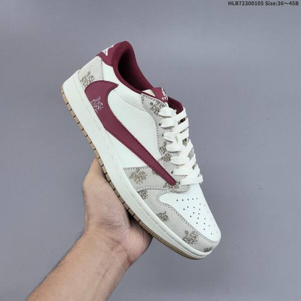 Jordan Air Jordan 1 Low x Travis Scott Sail/Burgundy EU 36-45 casual
