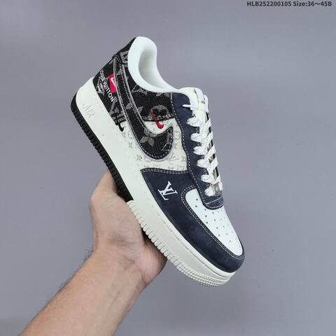 Nike Air Force 1 07 LV8 Navy Off White Black Red EU 36-45 Sneaker - Unisex (BS-62227)