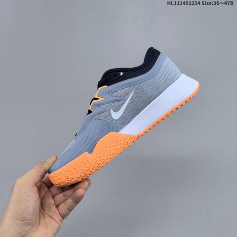 Nike M ZOOM VAPOR PRO 3 HC Grey Navy Blue Orange White EU 36-47 Tennis Shoe - Unisex (BS-62487)