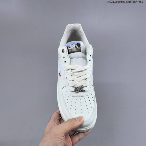 Nike Air Force 1 07 Off White White Burgundy Silver EU 36 45 Sneaker EU 36-45 - Unisex (BS-62260)