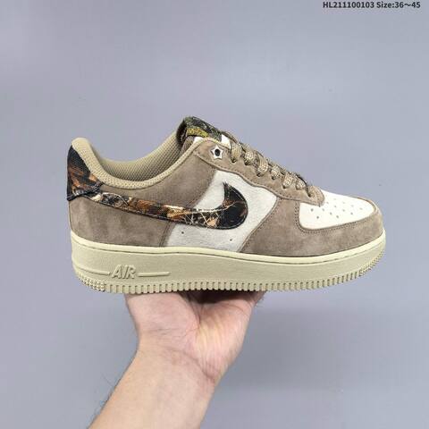Nike Air Force 1 07 Khaki Beige Brown Black EU 36-45 Sneaker - Unisex (BS-62261)