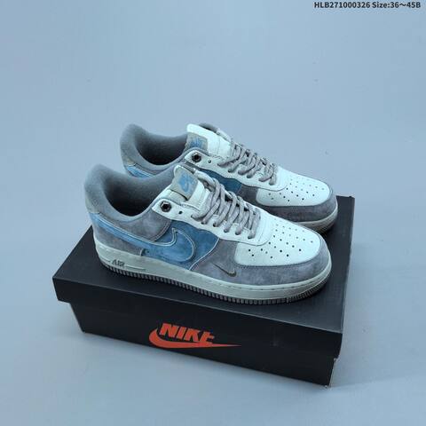 Nike Air Force 1 07 Low Dark Grey Light Grey Blue Beige EU 36-45 Sneaker - Unisex (BS-61116)
