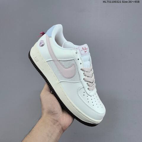 Nike Air Force 1 07 White Light Pink Light Blue Dark Brown EU 36-45 Sneaker - Unisex (BS-61206)