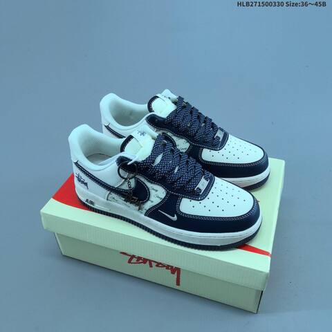 Nike Air Force 1 07 Low Stussy Off White Navy Blue EU 36-45 Sneaker - Unisex (BS-61033)