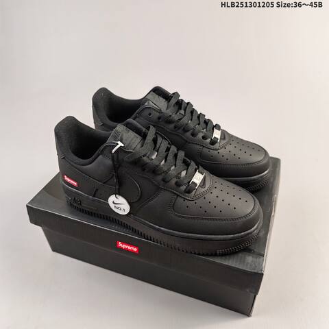 Nike Air Force 1 07 Supreme Black White Red EU 36-45 Sneaker - Unisex (BS-62813)