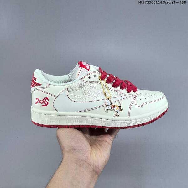 Nike Air Jordan 1 Low white/varsity red 36~45 casual