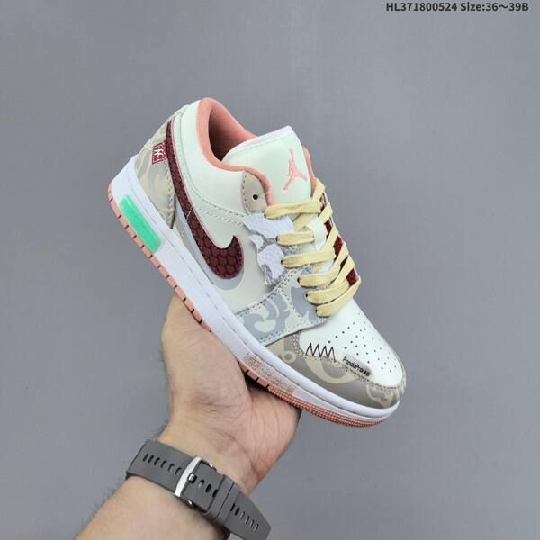 Nike Air Jordan 1 Low cream/pink/red/grey EU 36-39 lifestyle