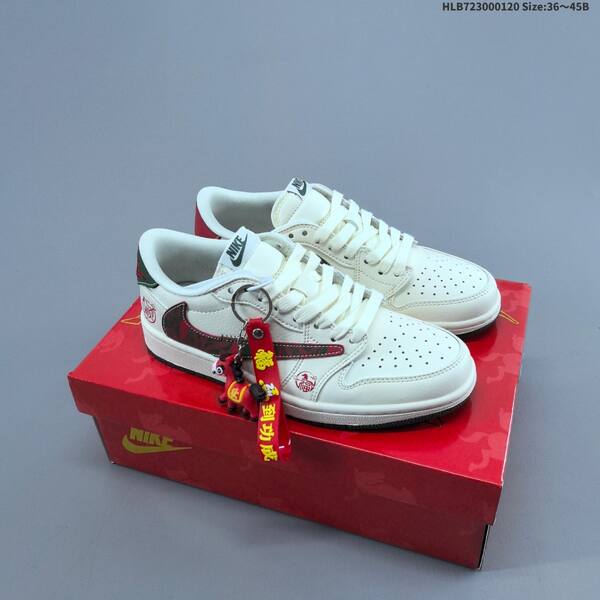 Nike Air Jordan 1 white/burgundy/tan/gray 36~45 casual lifestyle